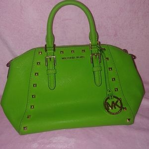 Seasonal retired green Michael Kors purse.